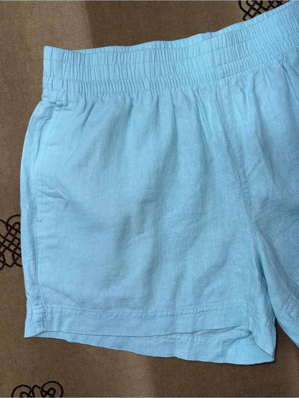 Old Navy NWT! Women'S Pull-On Linen Blend Short In Blue  Size L